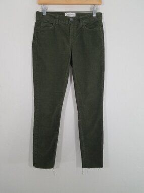 Current/Elliott Corduroy Raw Hem Pants Green Size 26